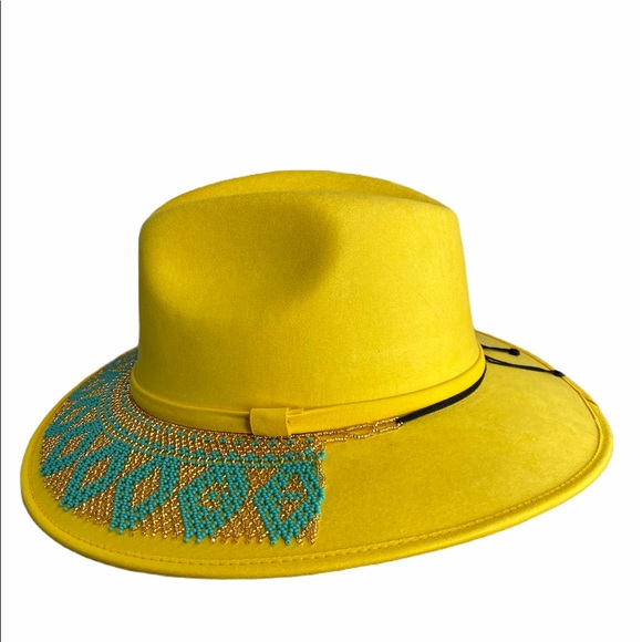 Suede Cowgirl Hat with beaded hatband main image 6